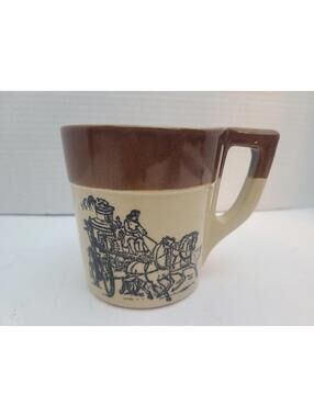 Holt Howard Vintage Stoneware Coffee Mug Retro Horse Steam Pumper Fire Engine